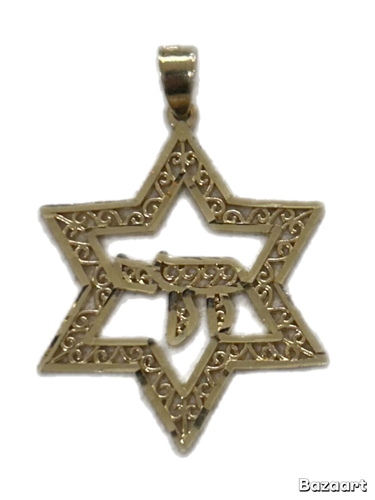 AA-12 LG. GOLD STAR OF DAVID W CHAI