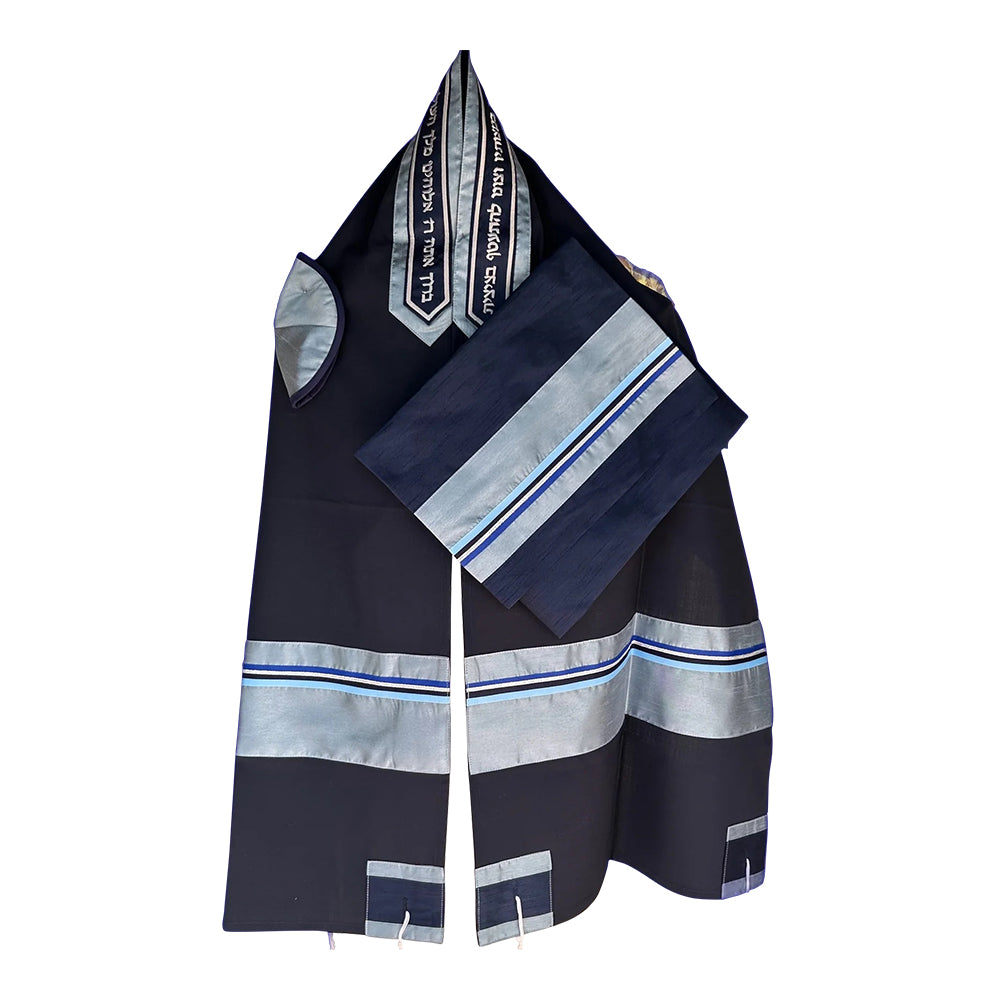 Men's Tallit: ADEB-514 Blue Wool
