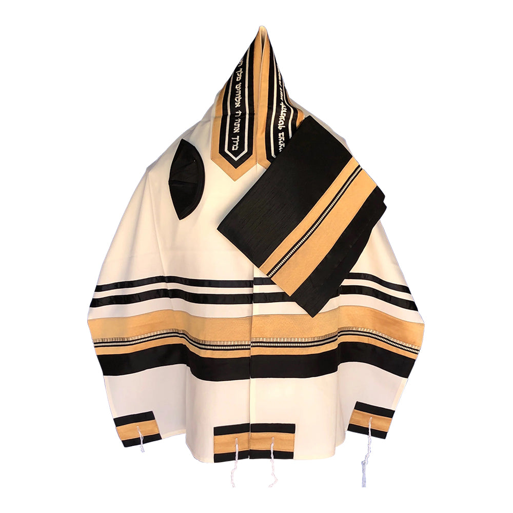 Men's Tallit: ADEB-519 Black & Gold