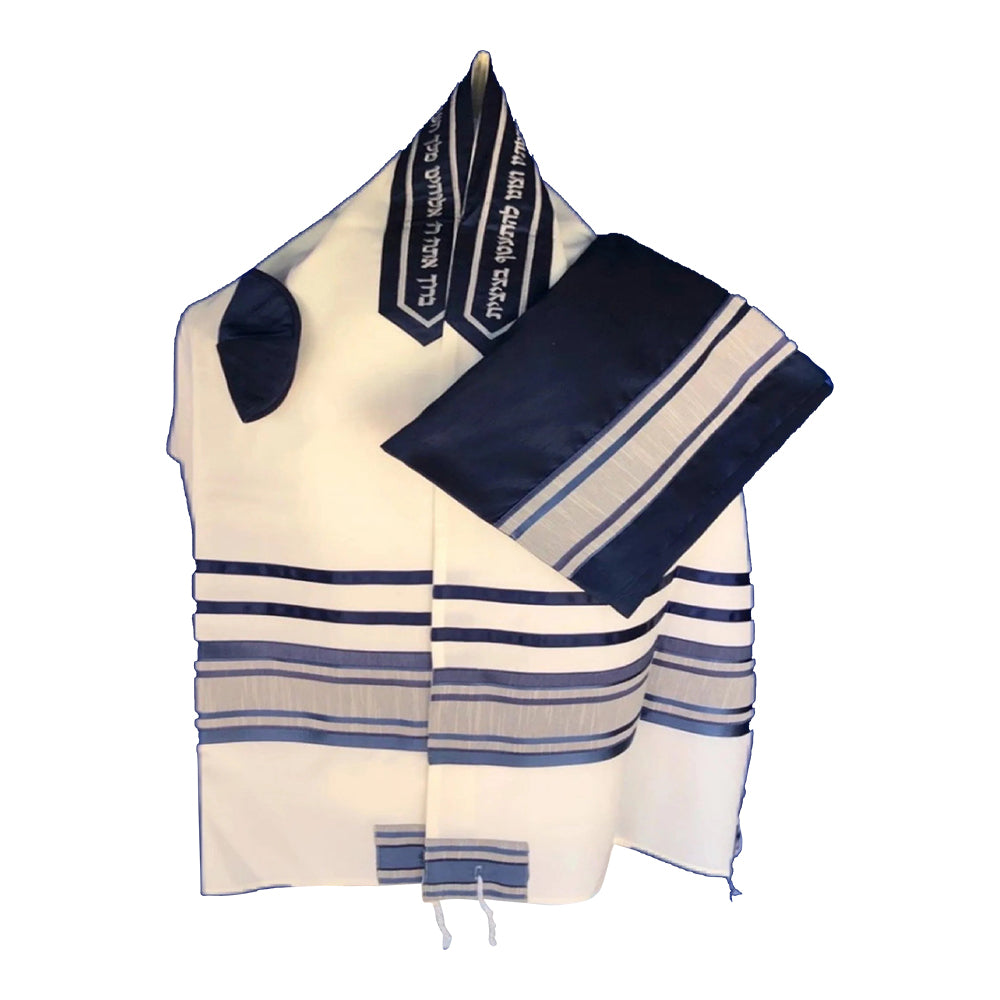 Men's Tallit: ADEB-526 Blue & Gray
