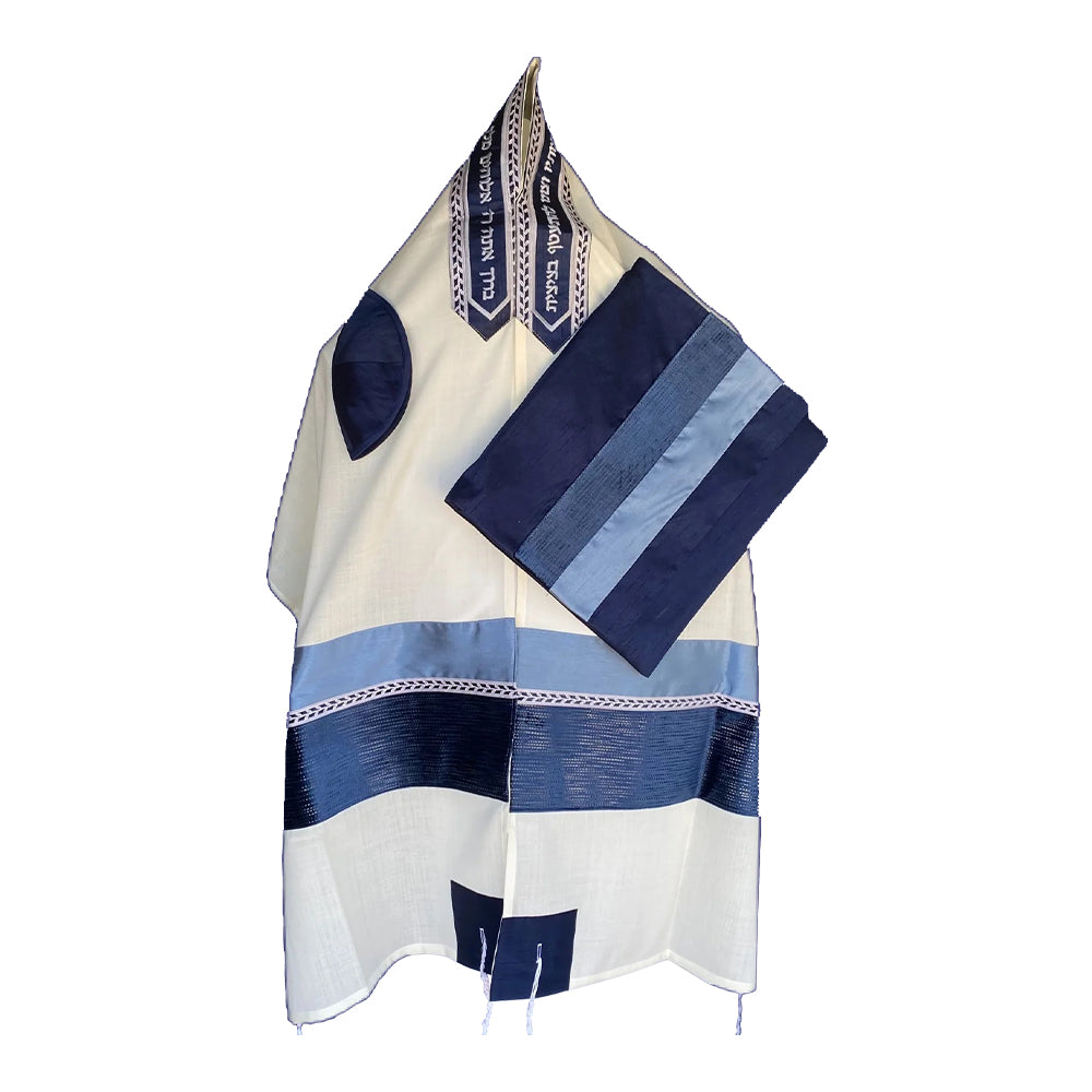 Men's Tallit: ADEB-533 Blue & Light Blue
