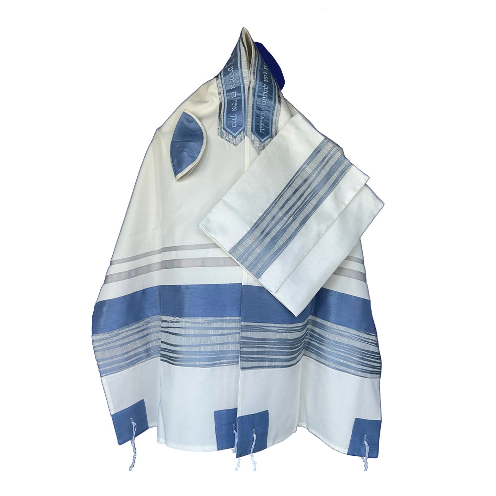 Men's Tallit: ADEB-545 Light Blue Wave