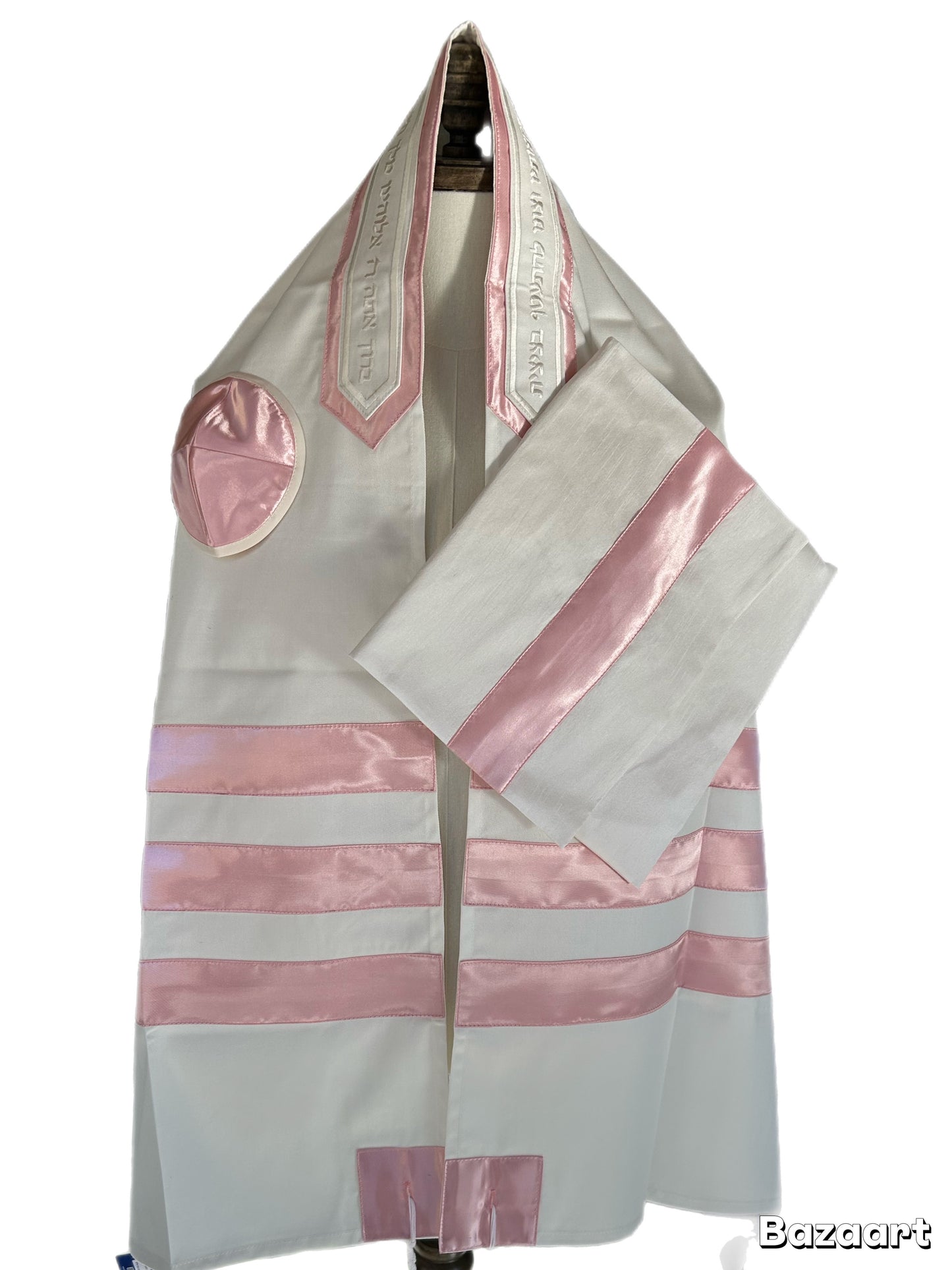 Women's Tallit: Ade-720 Pink Mouve stripes Tallit