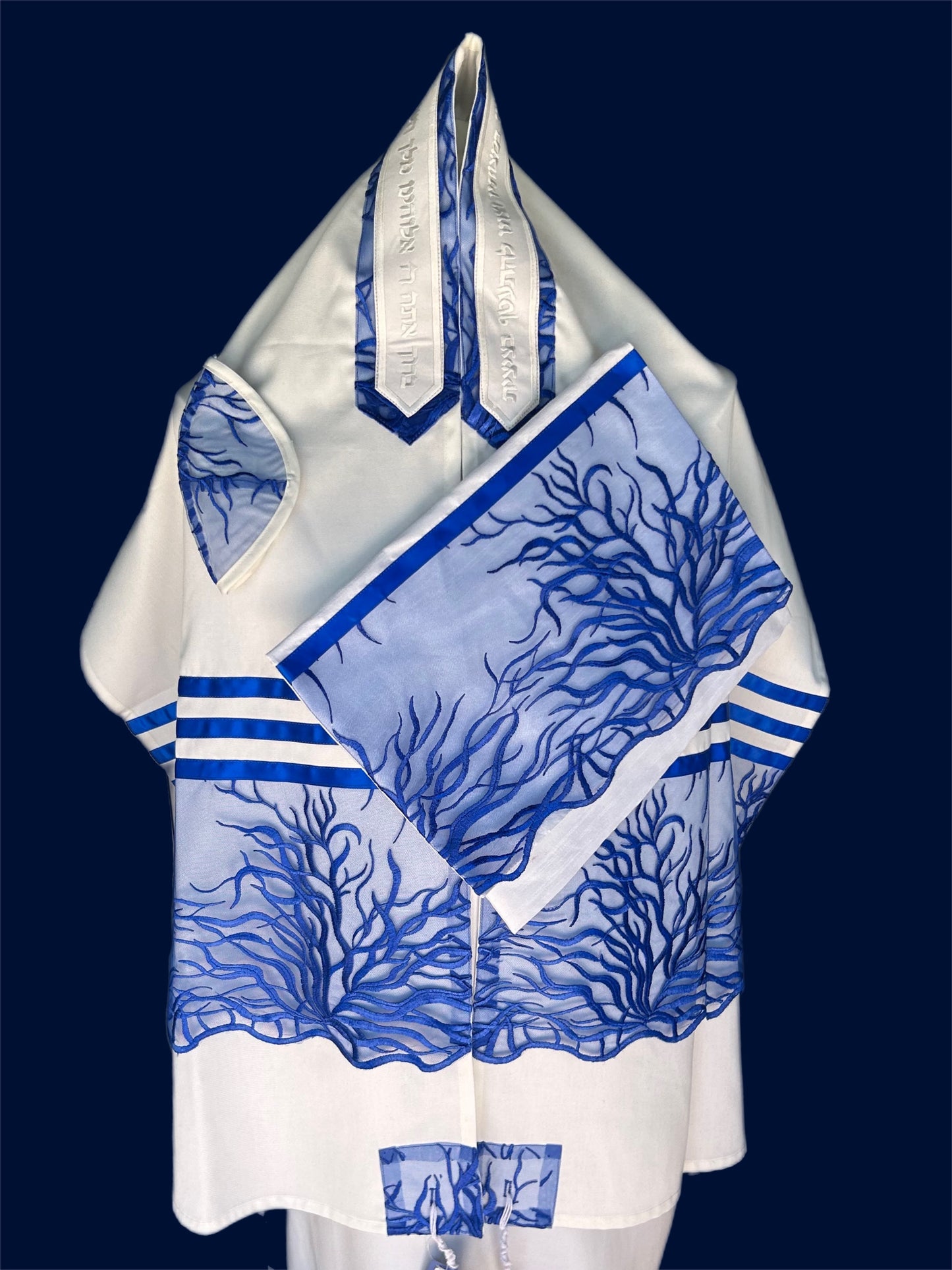 Ade-124 Royal Blue Tree of Life Tallit