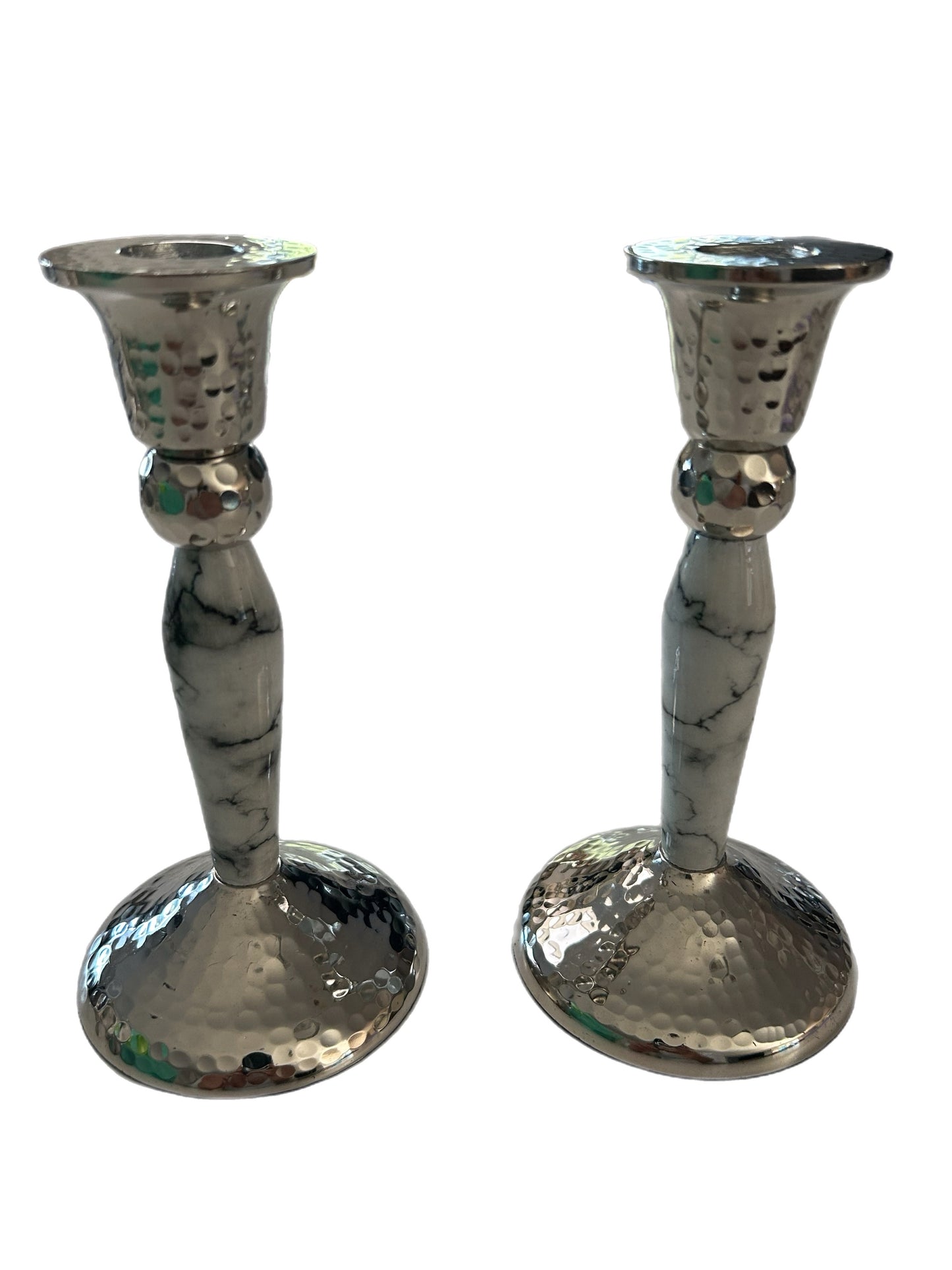Nickel Candle Holders W Granite