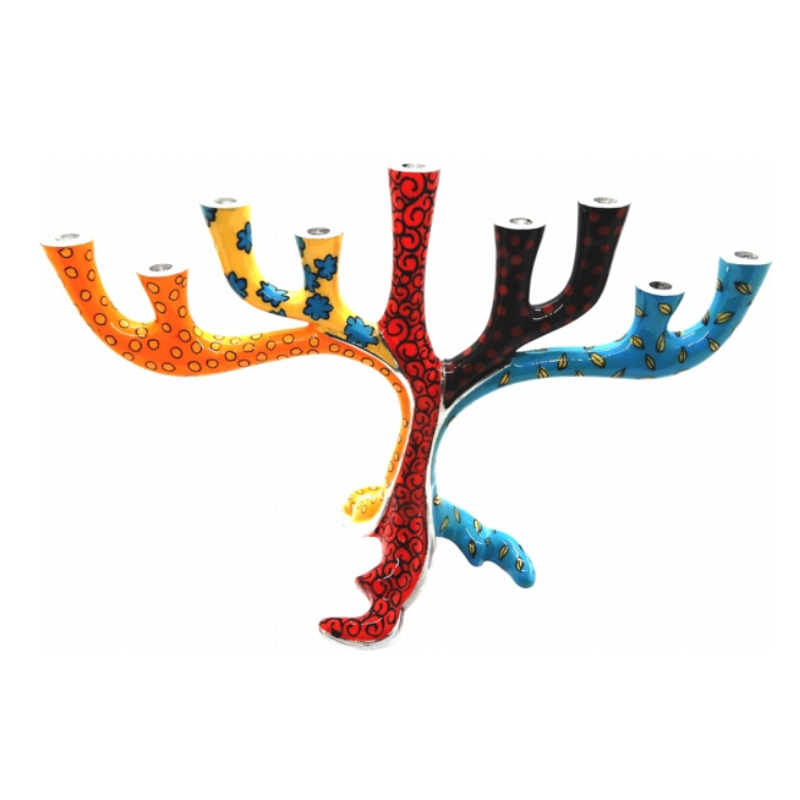 HDR-9202 Chanukah Menorah Tree Of Life Burgundy