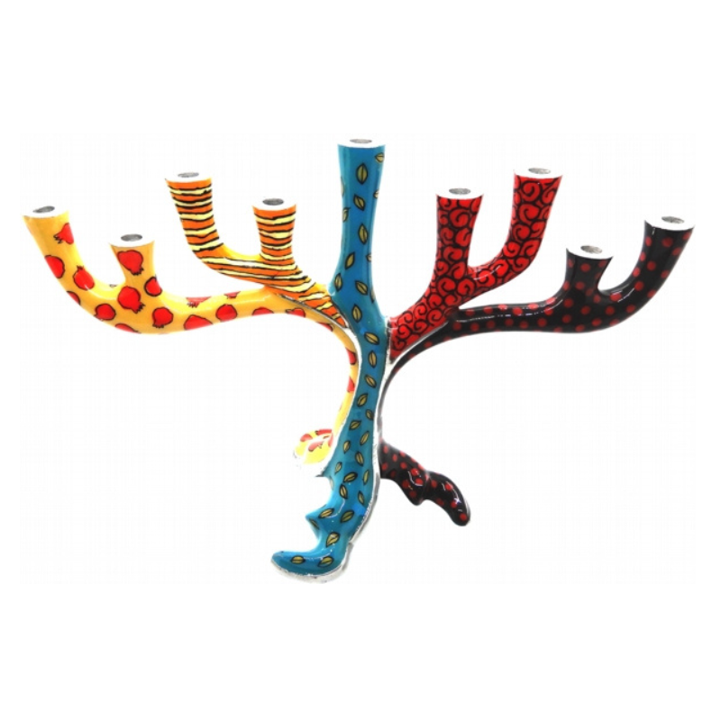 HDR-9203 Chanukah Menorah Tree Of Life Turquoise