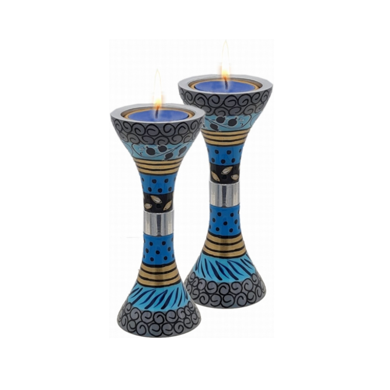 HDR-9316  Blue Candle Holders 5''