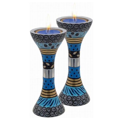 HDR-9316  Blue Candle Holders 5''