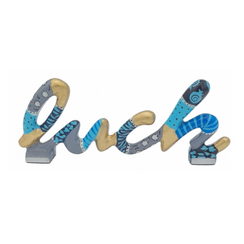 HDR-9634 Stand Word LUCK Blue