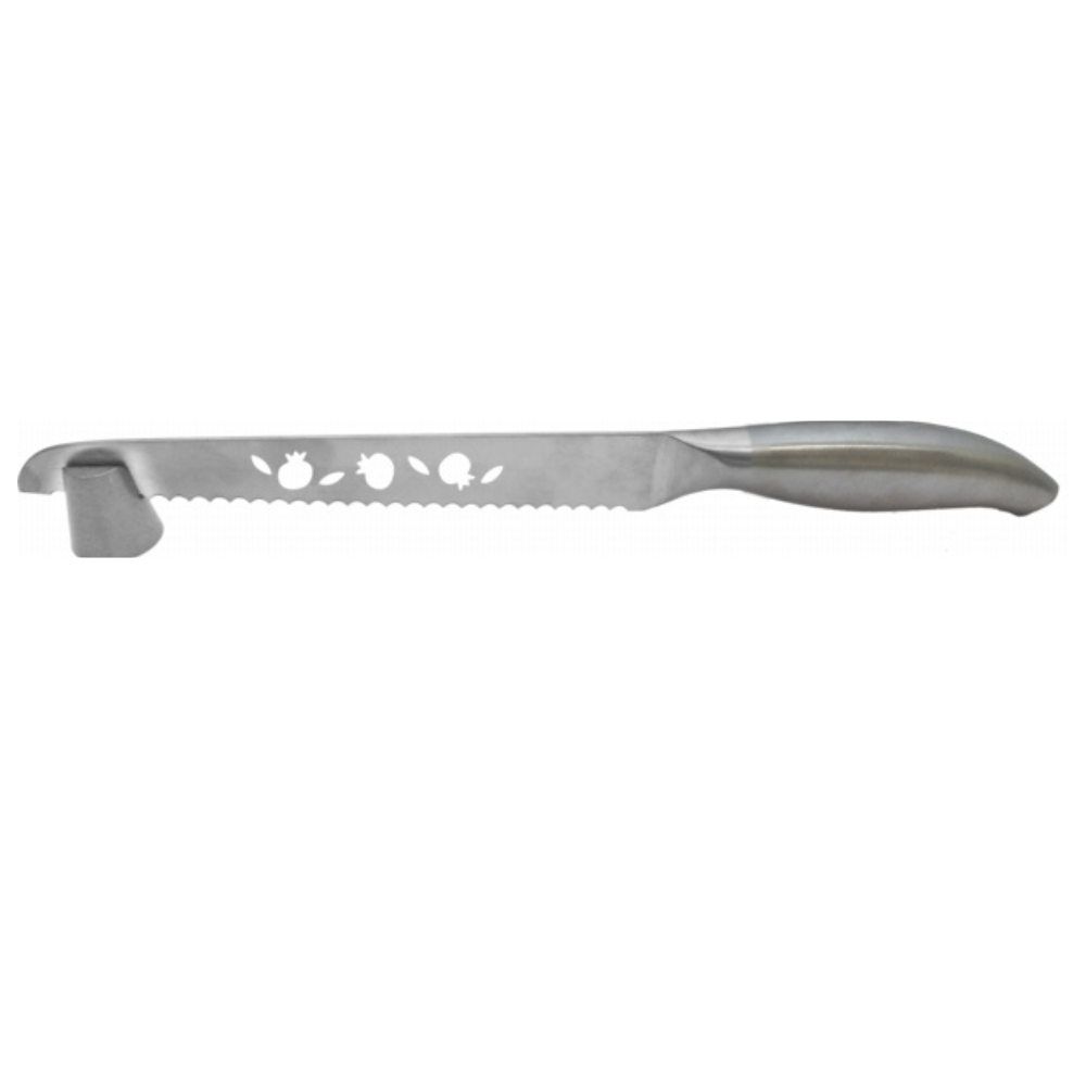 Challah Knife Stainless Steel With Stand Pomegranate