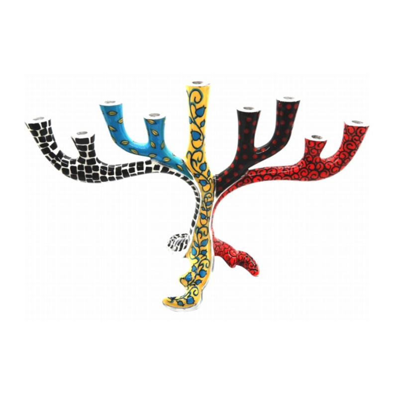 Copy of HDR-9201 Chanukah Menorah Tree Of Life Yellow