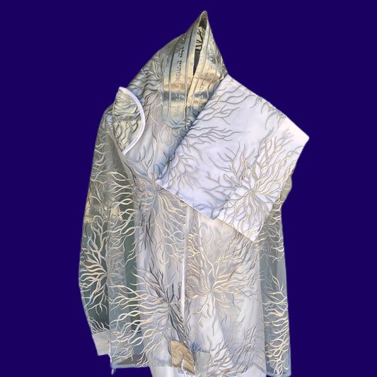 Ade-709 Silver Tree of Life Tallit