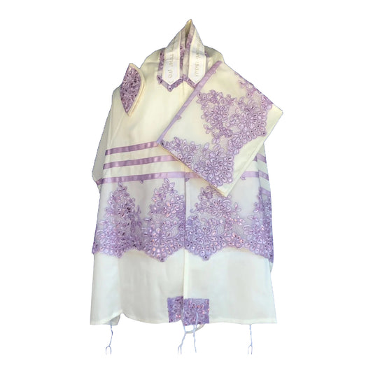 Women's Tallit: ADE-774 Lavander Flowers