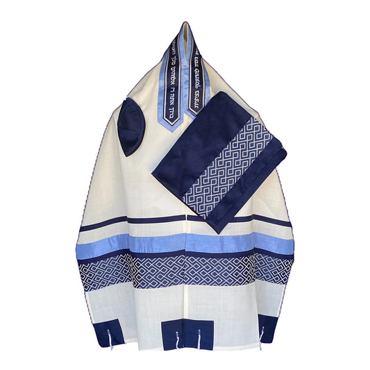 Men's Tallit: ADEB-532 Blue Diamond