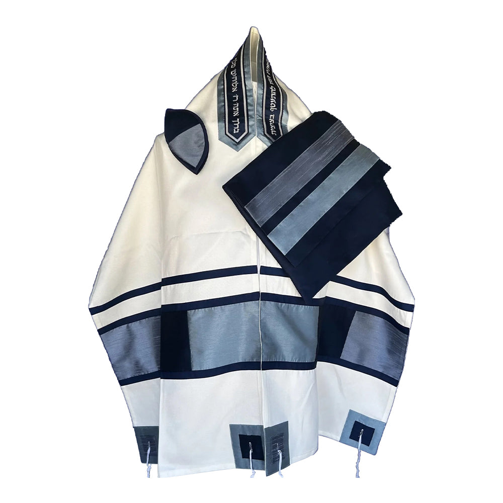 Men's Tallit: ADEB-539 Blues Squares