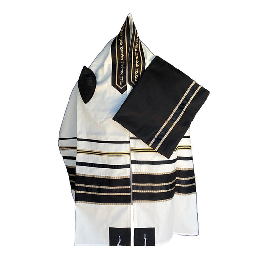 Men's Tallit: ADEB-954 Black & Gold