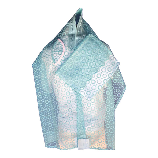 Women's Tallit: Ade-764 Light Blue floerws Organza