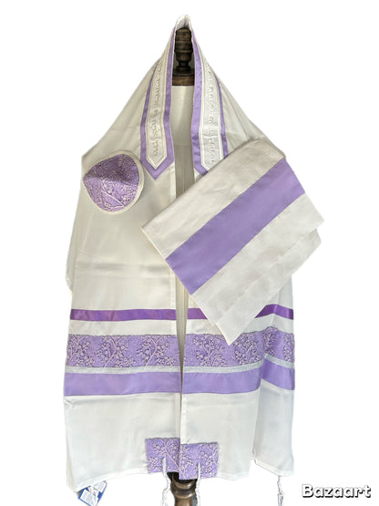 Women's Tallit: Ade-151 Soft  Lavender Flowers