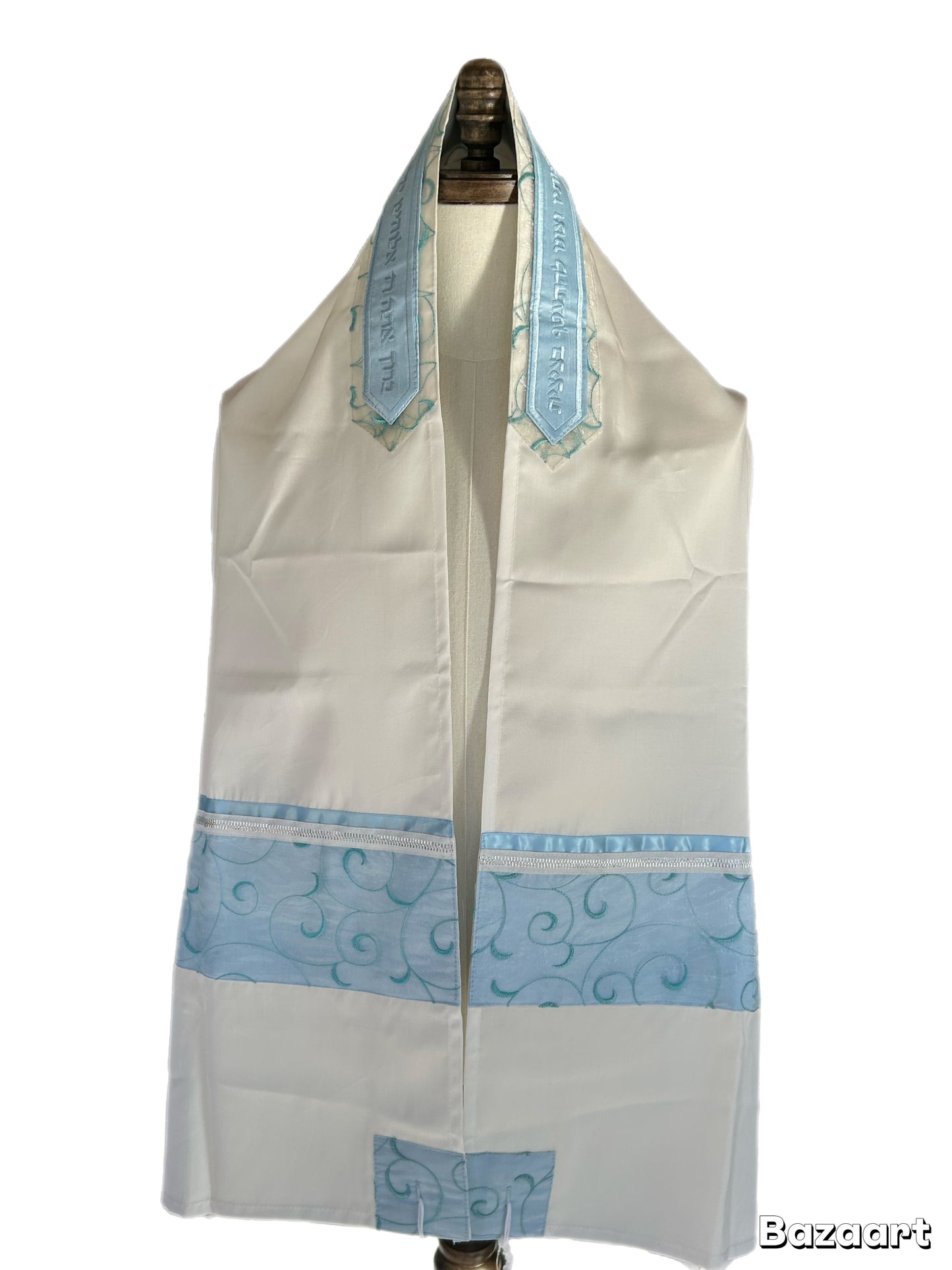 Women's Tallit: Ade-150 Light Blue Spiral