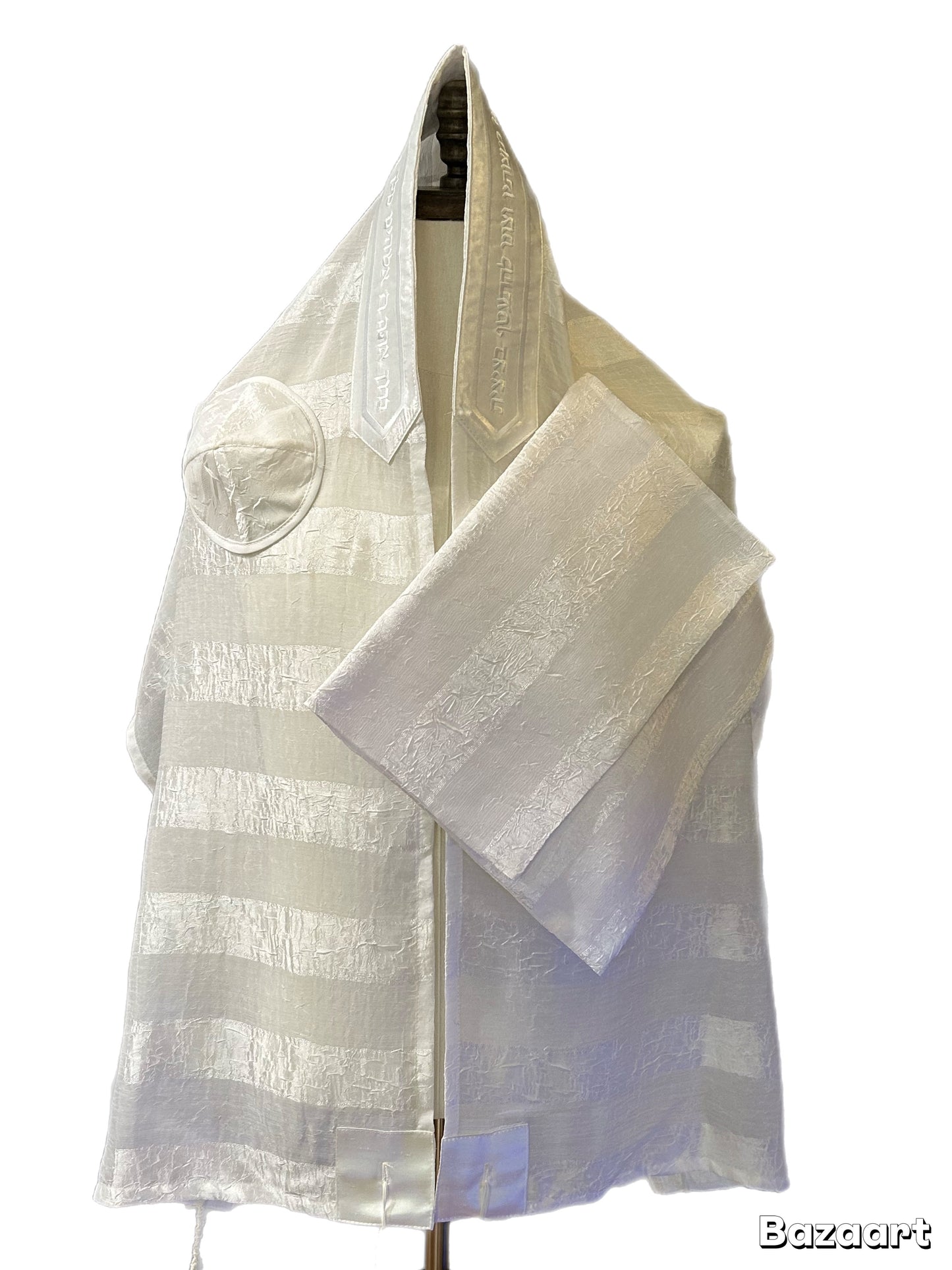 Women's Tallit: Ade-702 Ivory Stripe Chiffon tallit