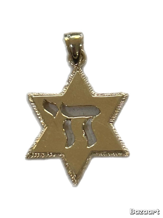 AA-13 LG. GOLD STAR OF DAVID W CHAI