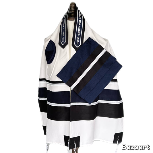 Men's Tallit: ADEB-550 Black & Navy