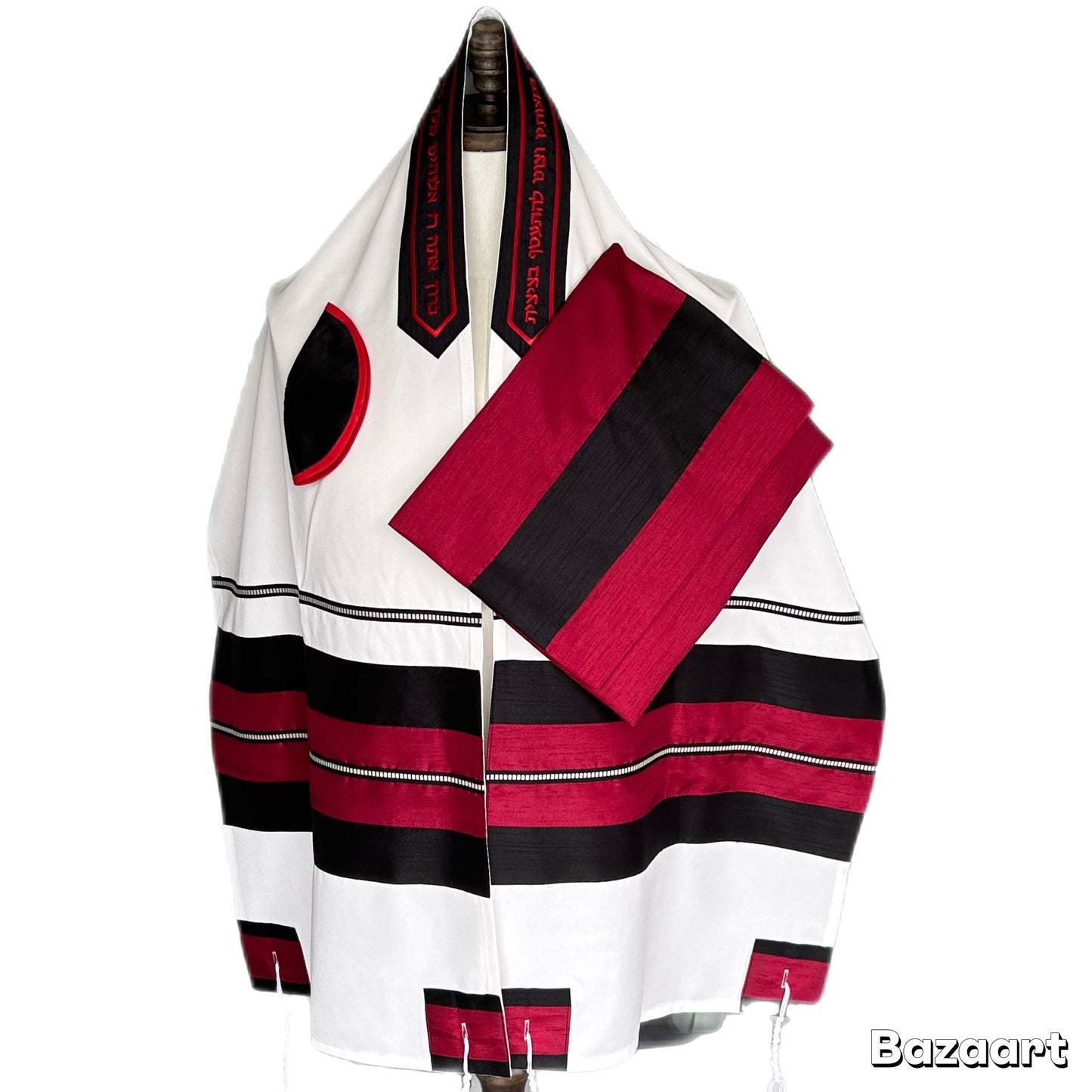 Men's Tallit: ADEB-549 Red & Black