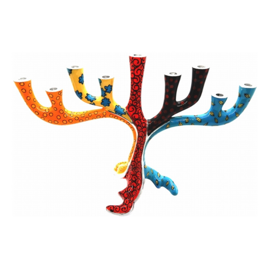 HDR-9202 Chanukah Menorah Tree Of Life Burgundy