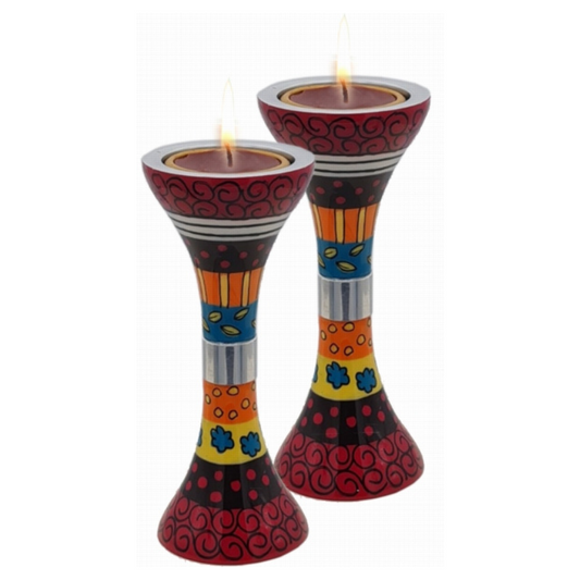 HDR-9318 Burgundy Candle Holders 5''