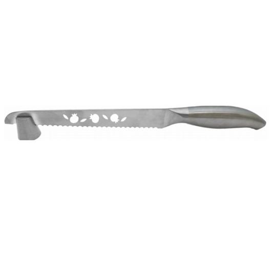 Challah Knife Stainless Steel With Stand Pomegranate