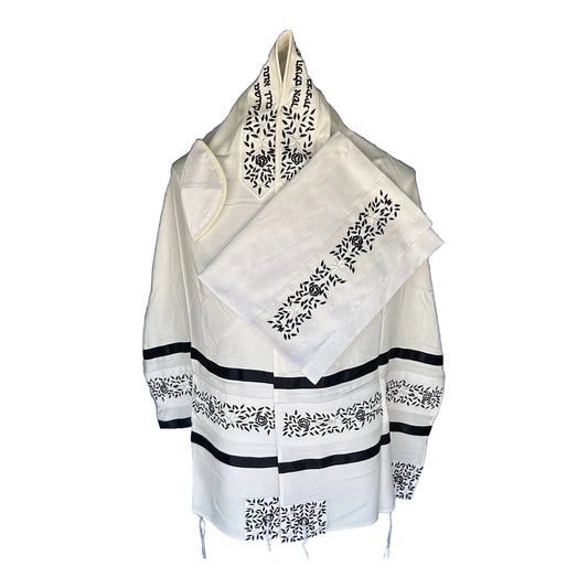 Women's Tallit: Black Rose