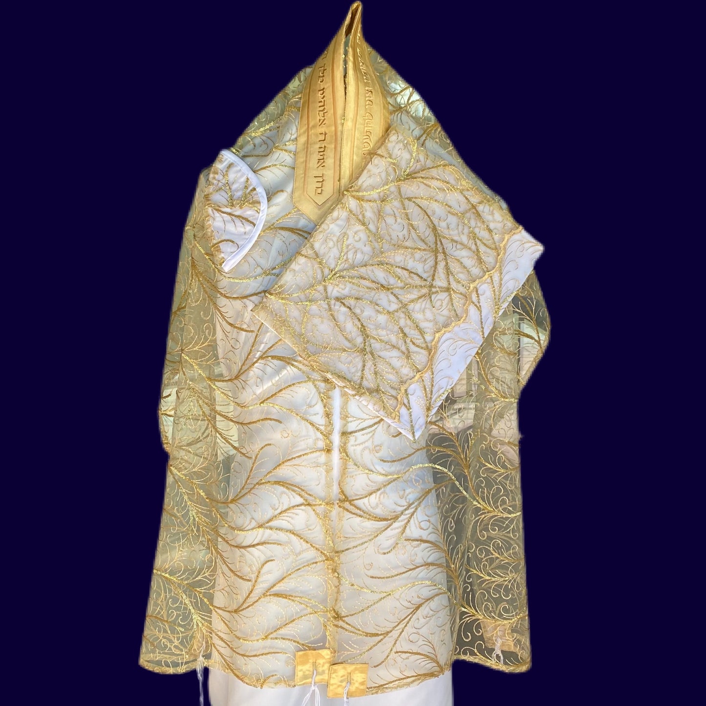 ADE-751 Gold branches Organza Tallit